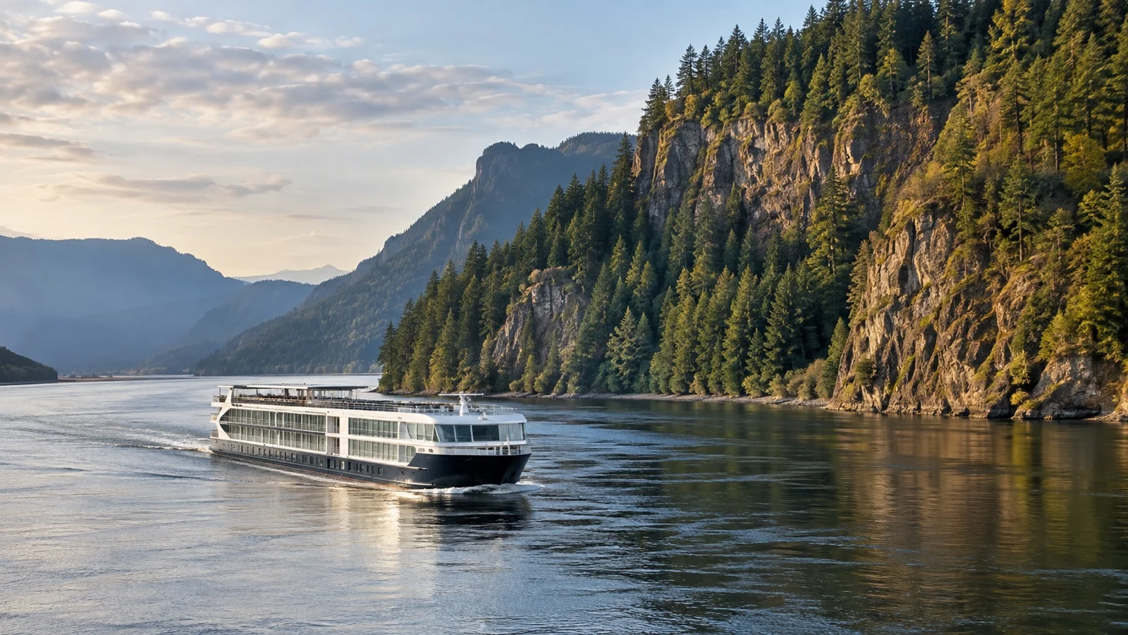 Small river cruise ship on Columbia River