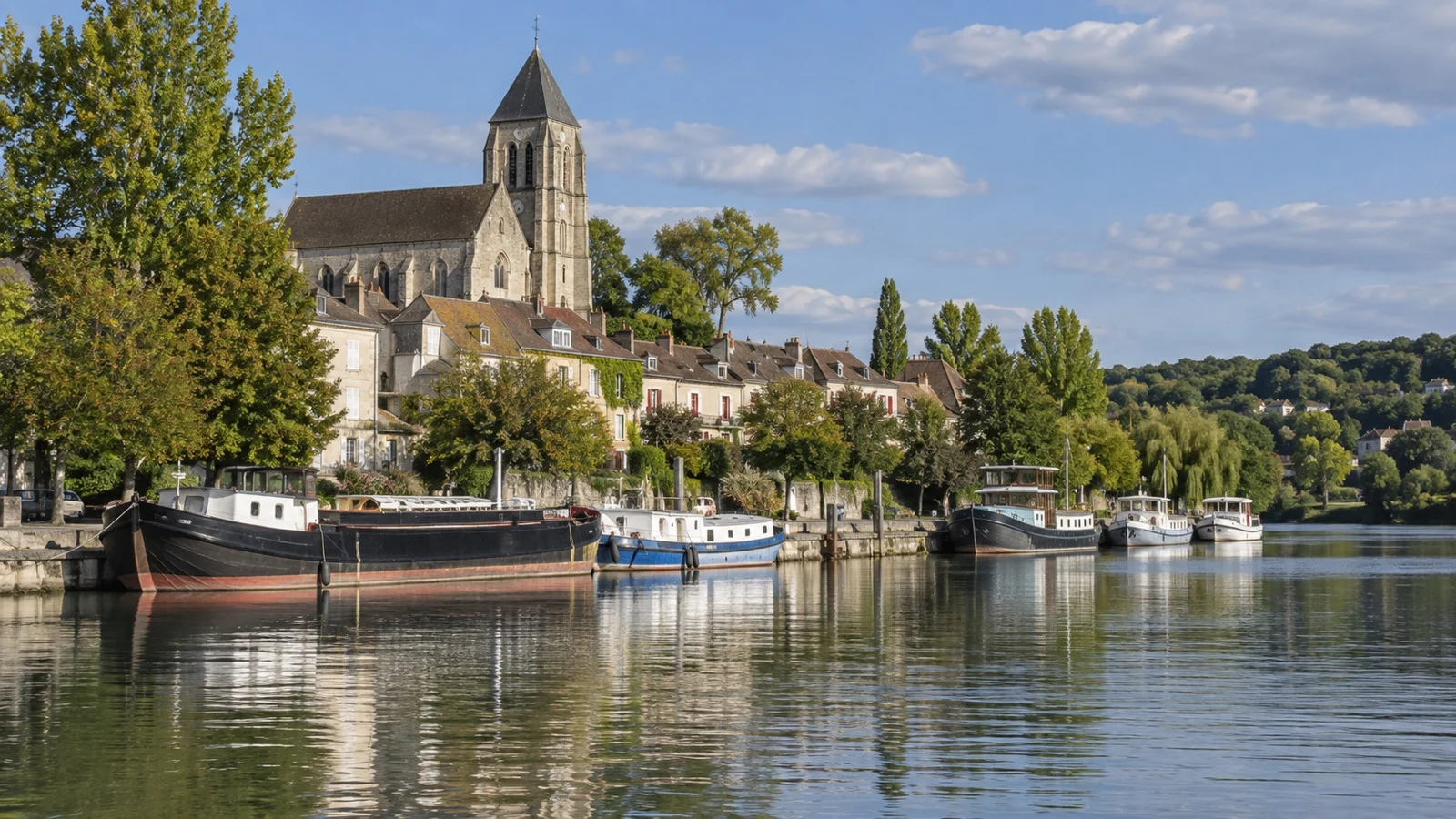 Conflans-Sainte-Honorine riverfront on Seine