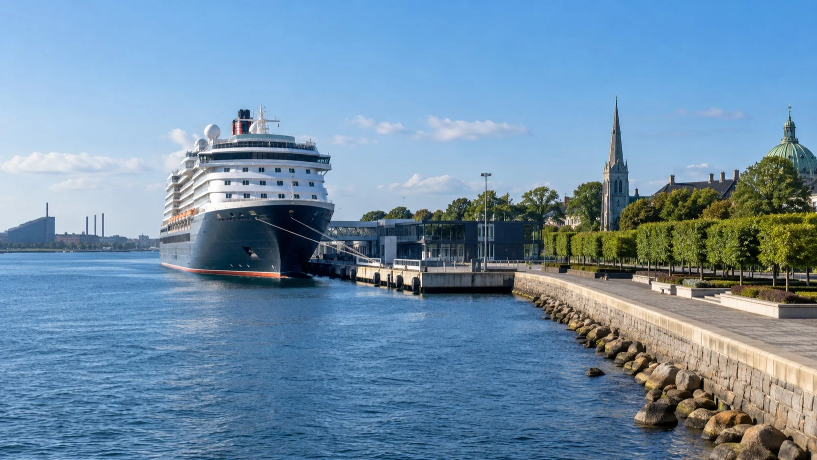 Cruise ship at the Langelinie berth in Copenhagen