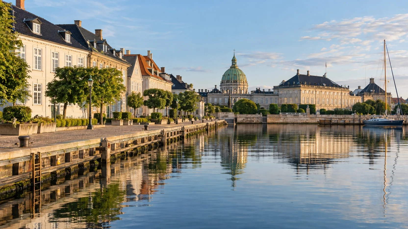 Nordre Toldbod waterfront near Amalienborg in Copenhagen