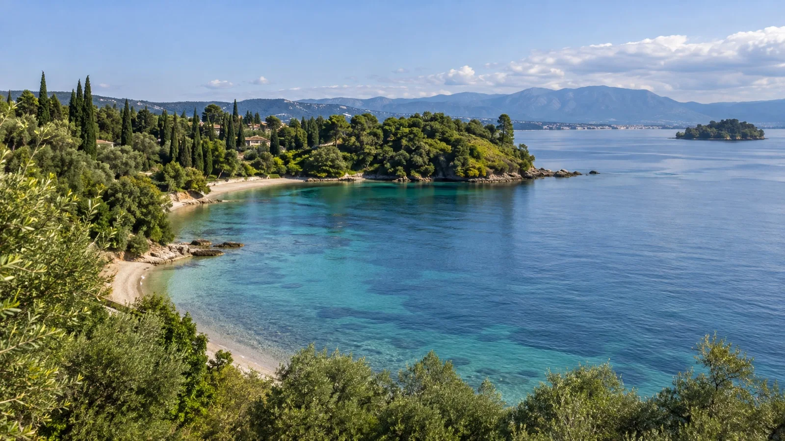 Kontokali Bay coast near Corfu cruise port