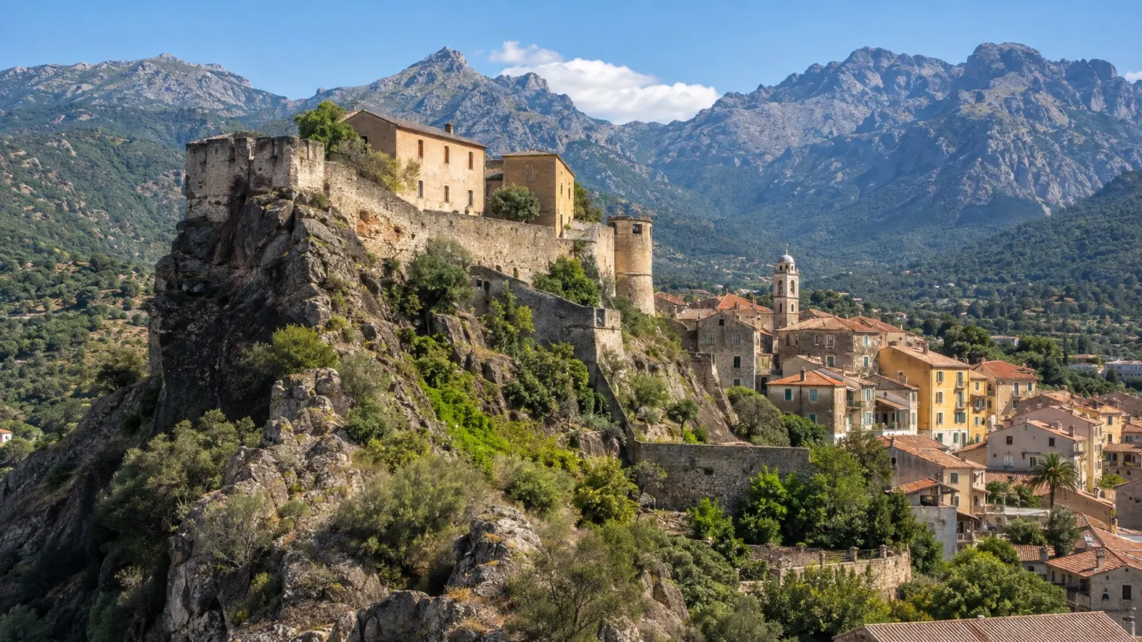 Corte Corsica mountain town and citadel