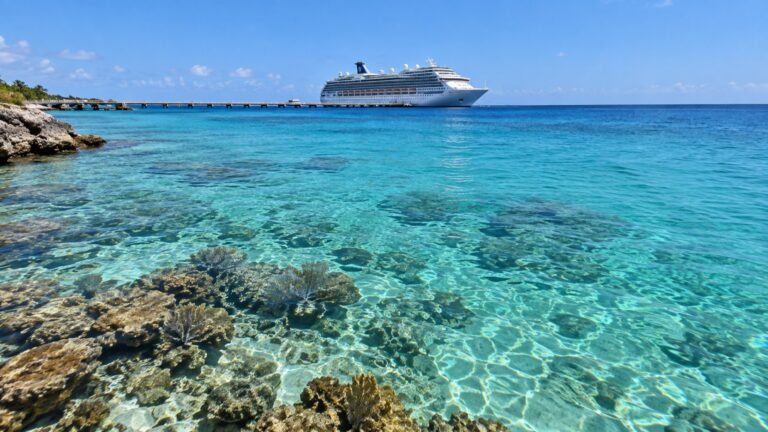 Clear reef water near Cozumel's cruise pier