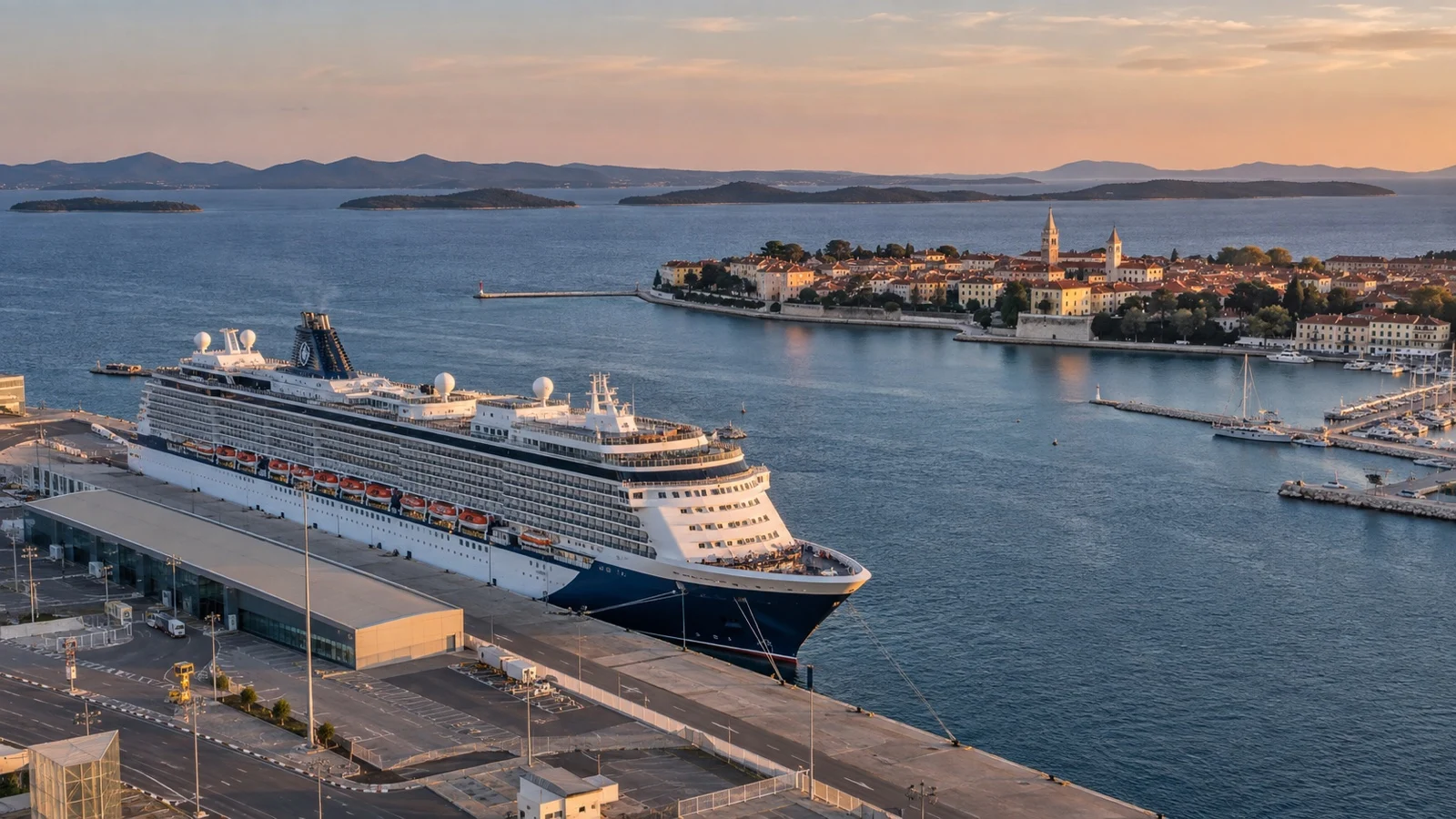 Cruise ship at Dubrovnik port