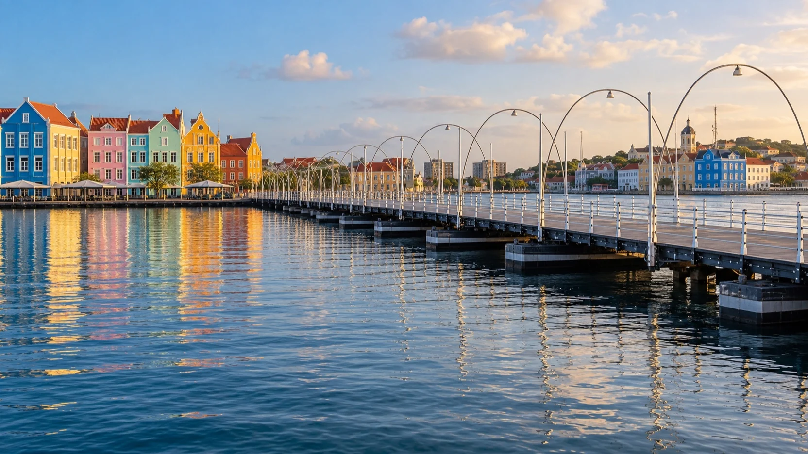 Queen Emma Bridge connecting Willemstad’s Punda and Otrobanda districts