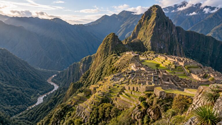 Machu Picchu citadel above Urubamba valley