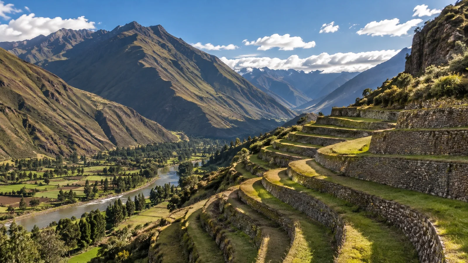 Sacred Valley terraces and mountains