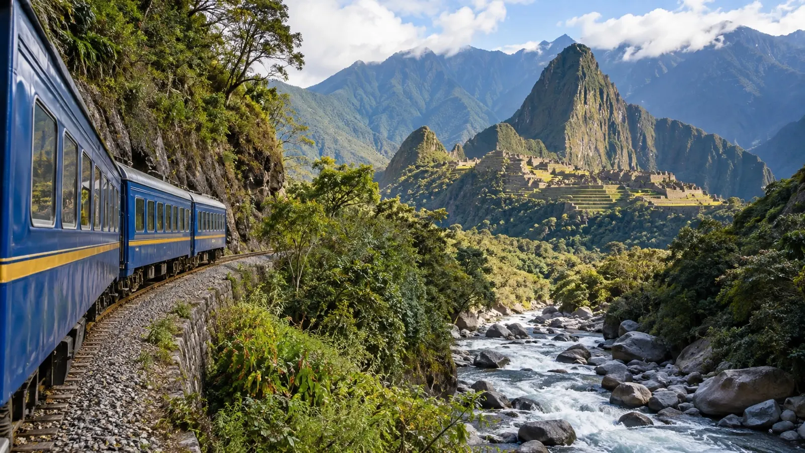 Andean railway route toward Machu Picchu