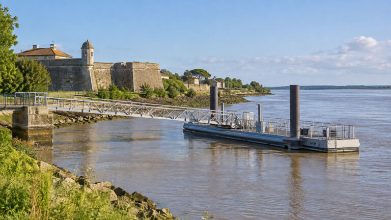 Gironde river cruise pontoon at Cussac-Fort-Médoc