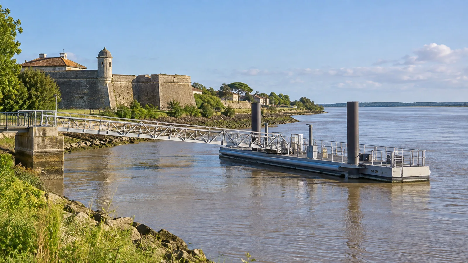 Gironde river cruise pontoon at Cussac-Fort-Médoc