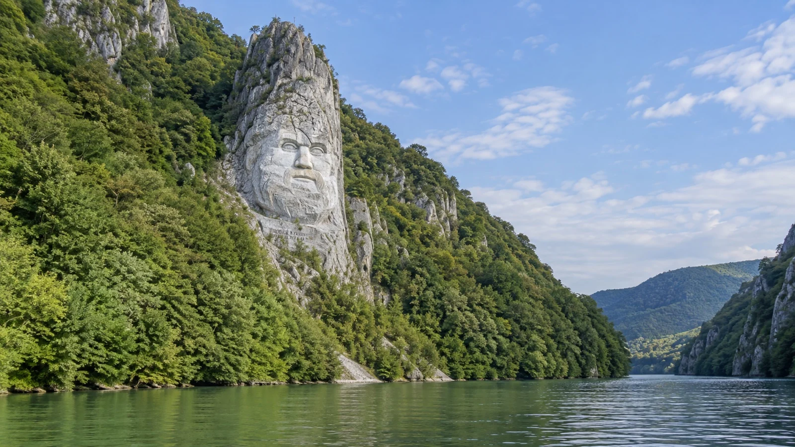 Decebalus rock carving above Danube