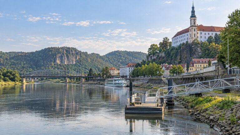 Děčín riverfront and Elbe landing