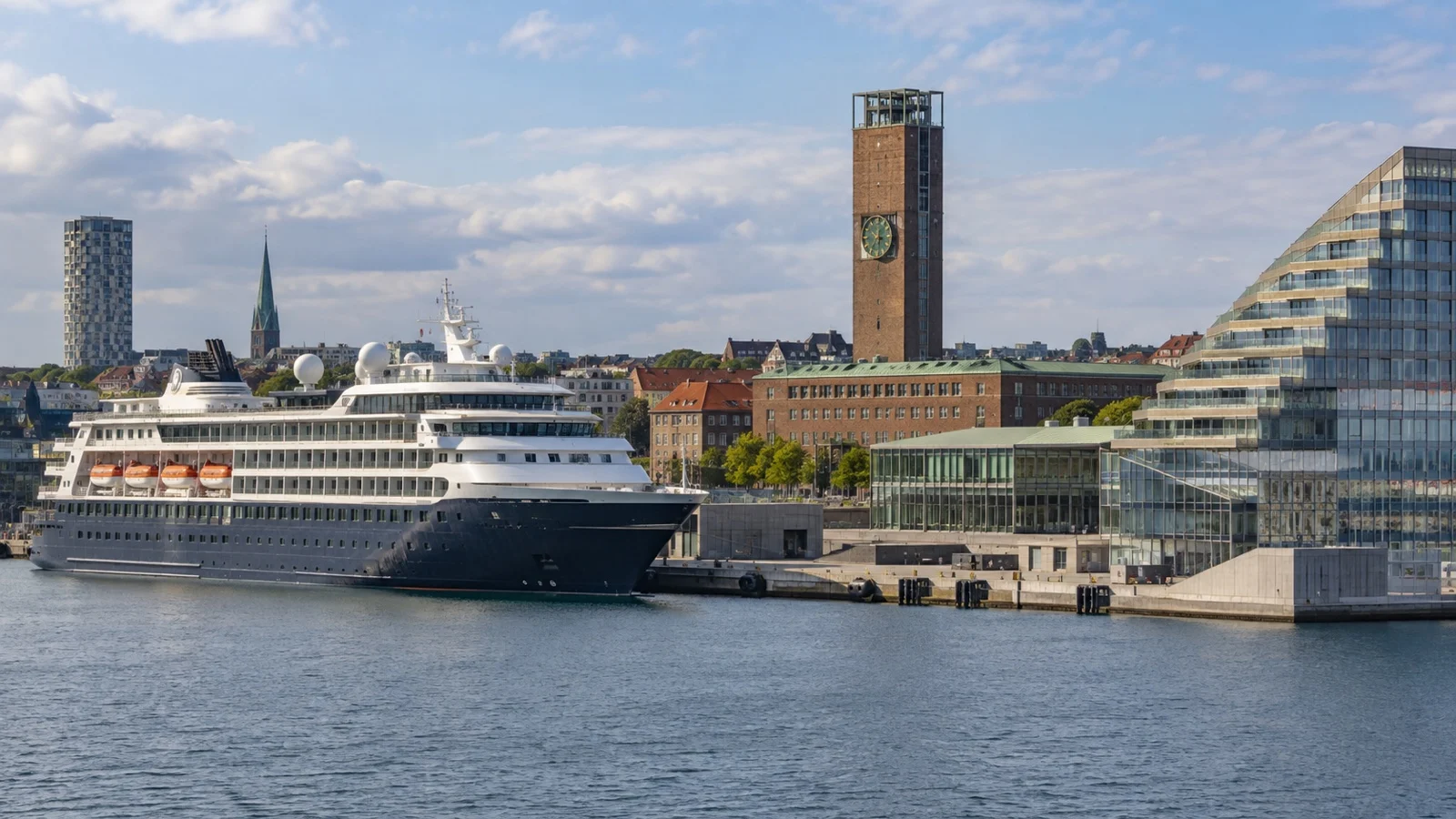 Cruise ship at Aarhus Denmark