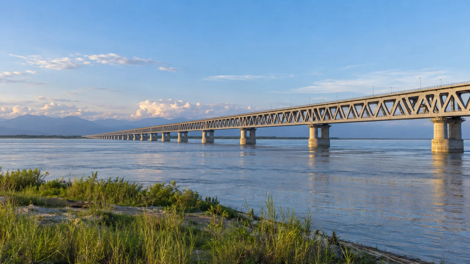 Bogibeel Bridge spanning the Brahmaputra near Dibrugarh