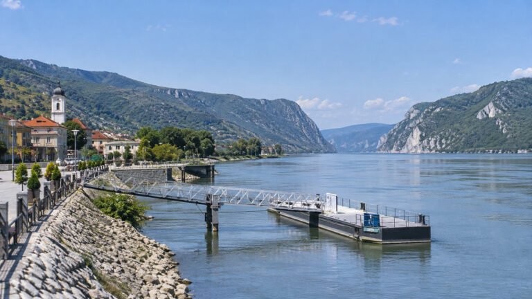 Danube river landing at Donji Milanovac