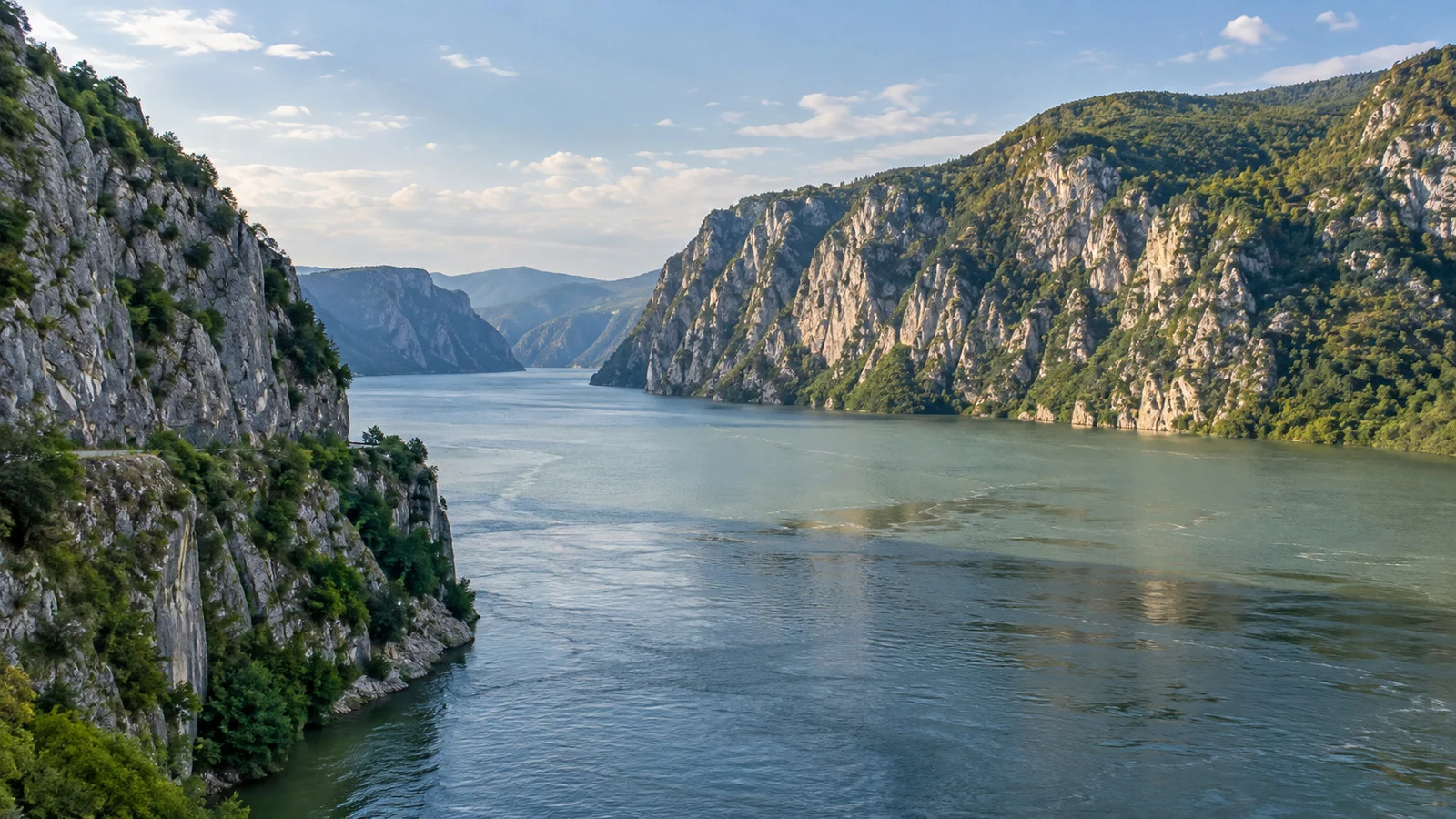 Iron Gates gorge and rocky Danube banks