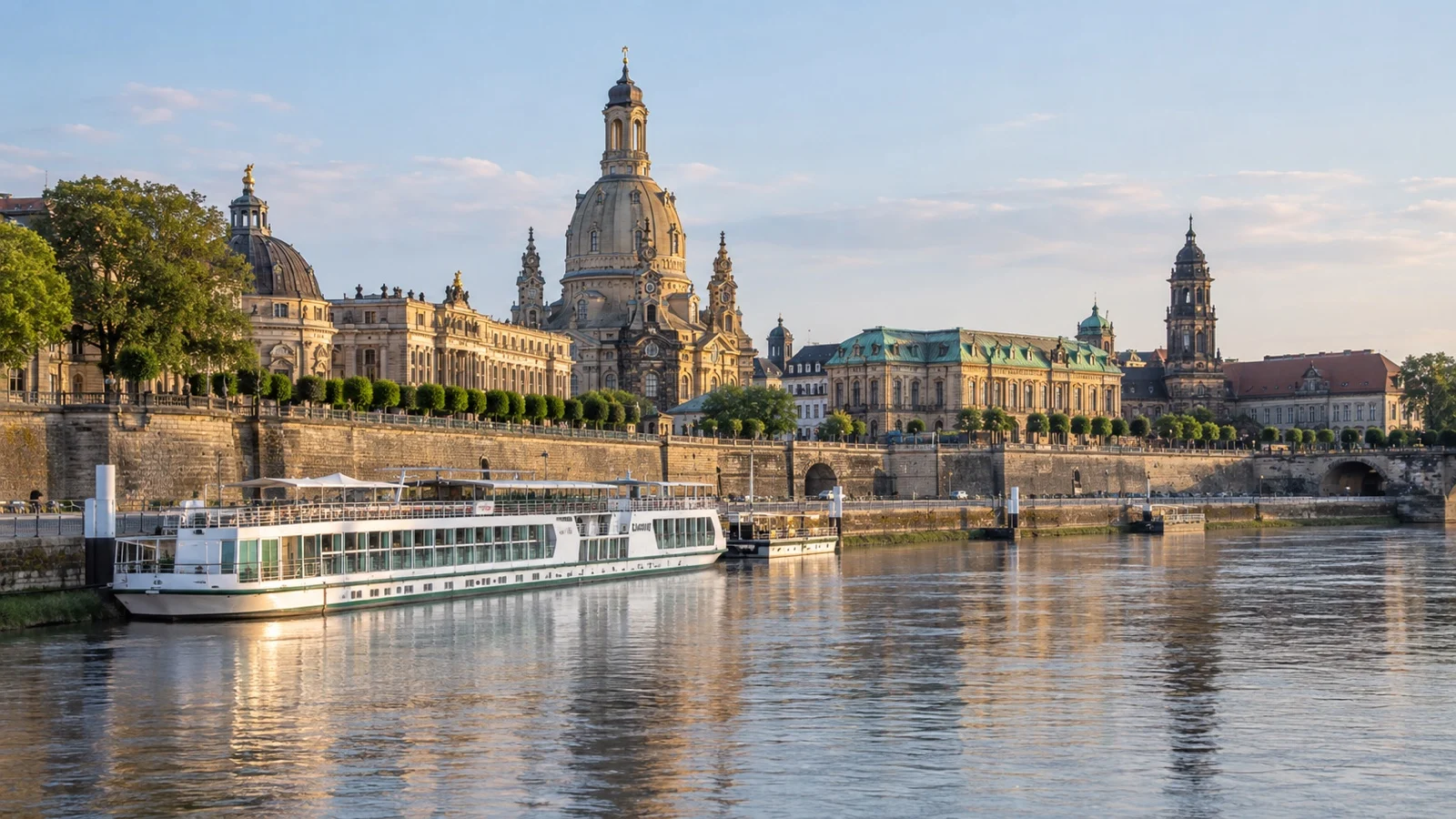 Dresden historic waterfront beside Elbe