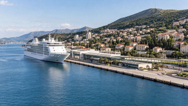 Cruise ship at Gruž harbor in Dubrovnik