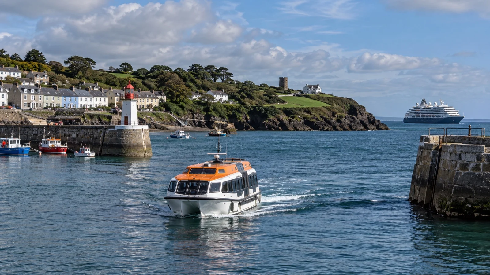 Cruise tender near Dunmore East Ireland