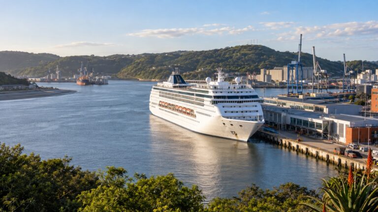 Cruise ship in East London’s Buffalo River harbor