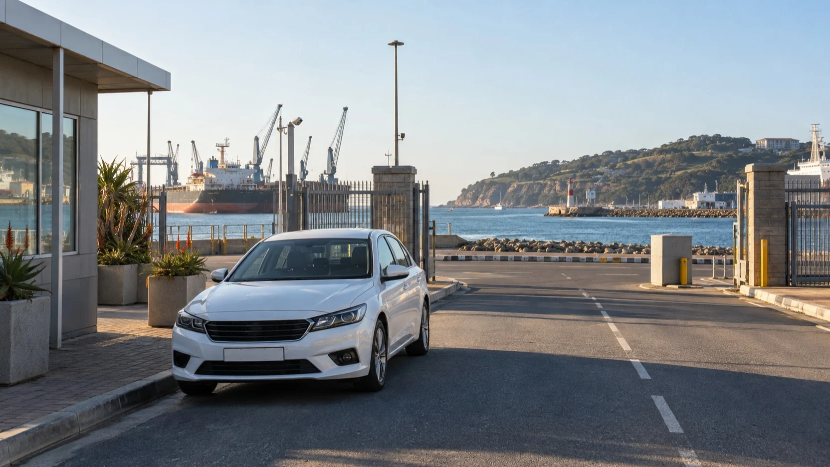 Prearranged taxi near East London’s working port