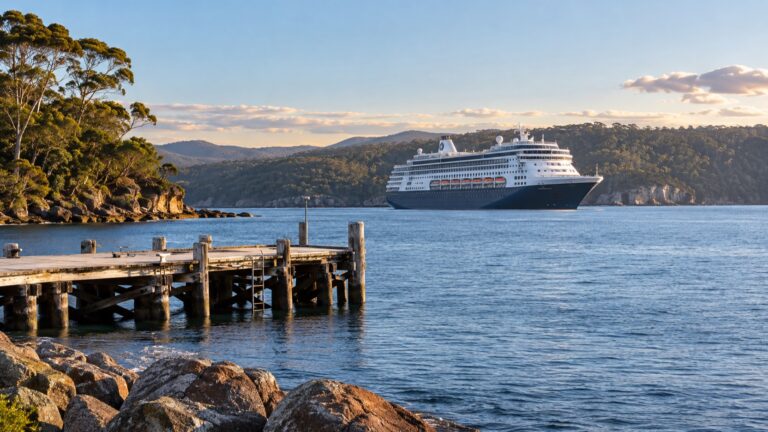 Cruise ship in Twofold Bay near Eden's Sapphire Coast