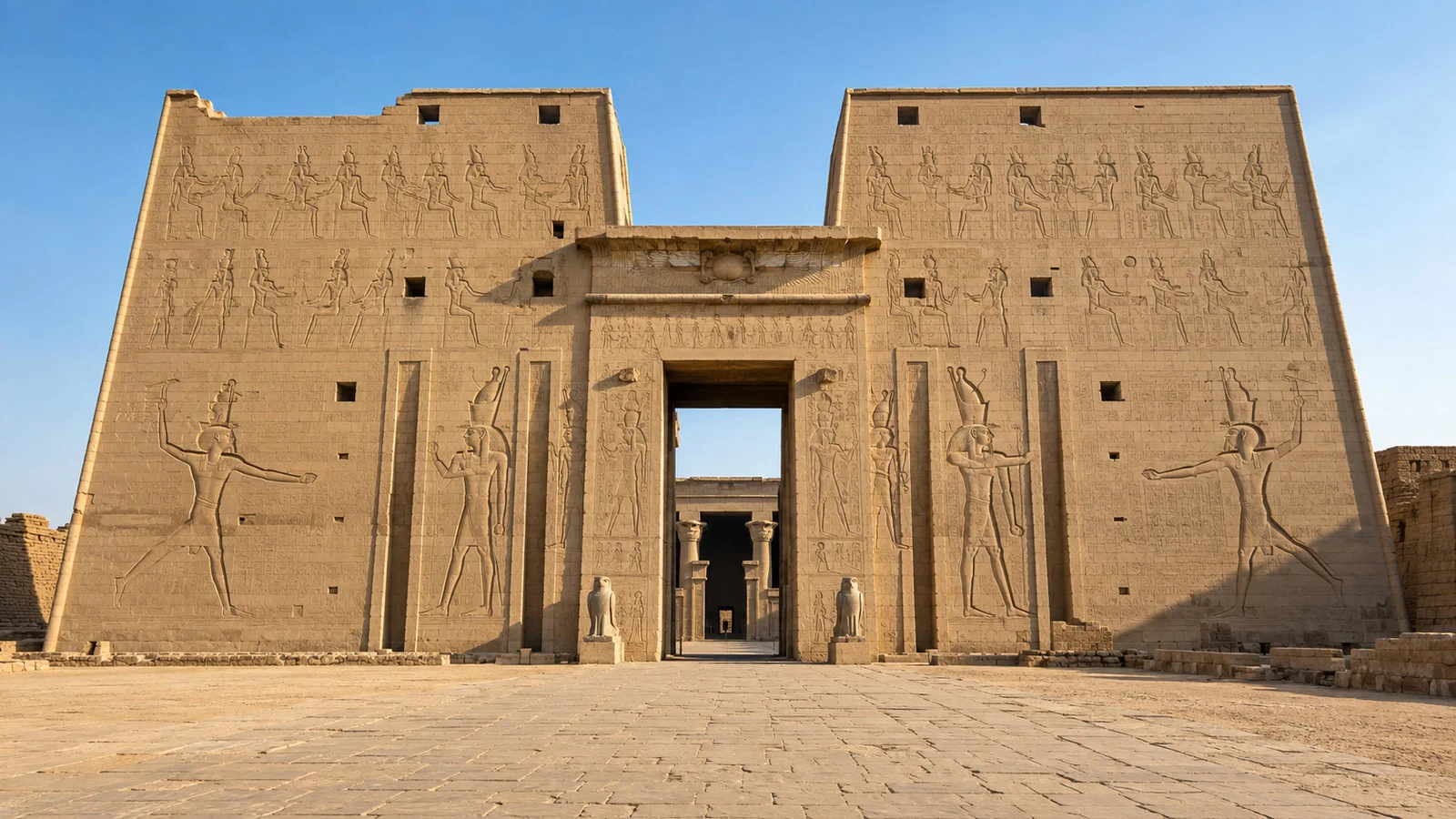 Temple of Horus pylons at Edfu