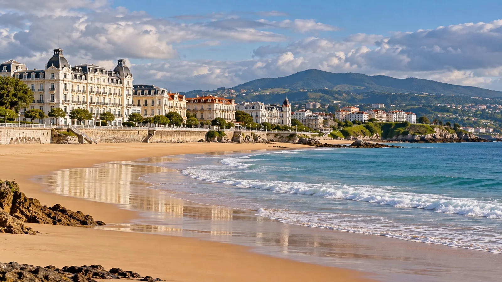 Broad El Sardinero beach and Santander seafront