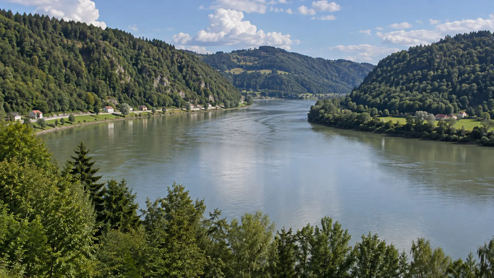 Danube river bend near Austrian border