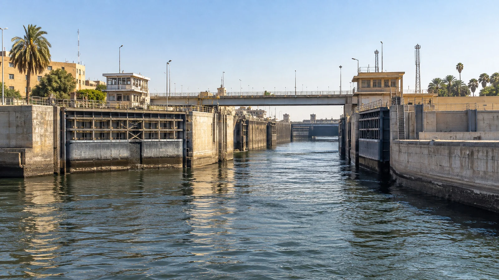 Esna Lock gates on the Nile River