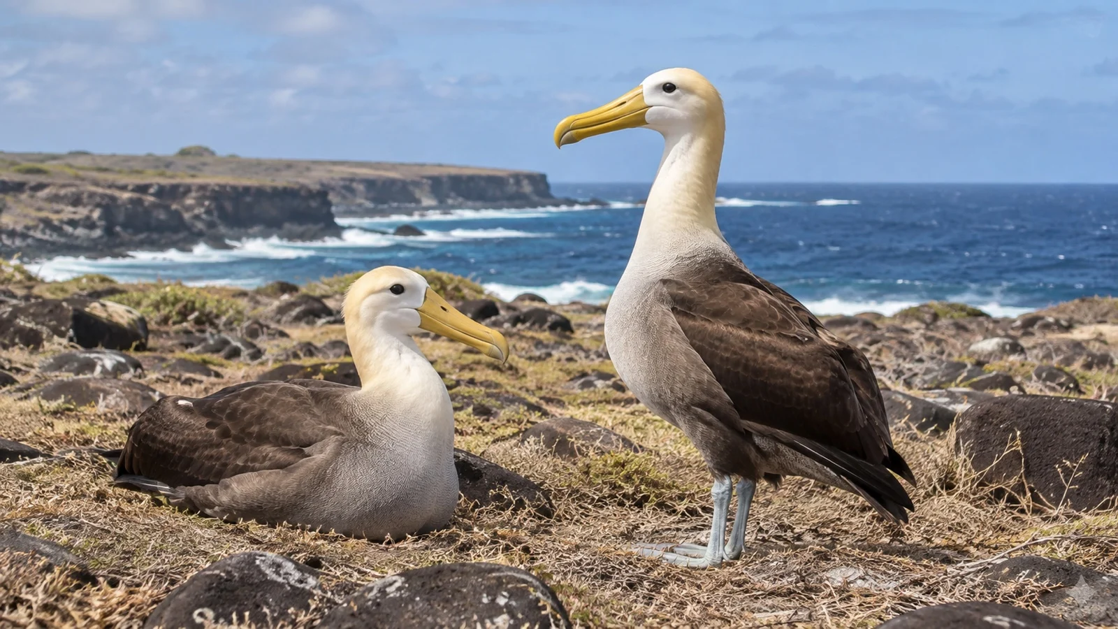 Waved albatross on Española island