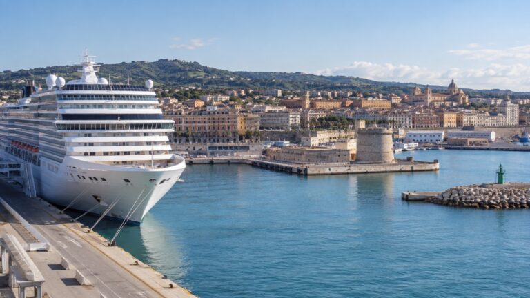 Cruise ship at Civitavecchia harbor, the gateway to Rome
