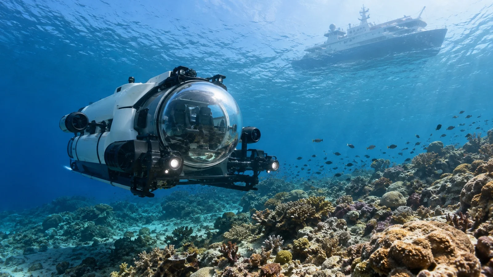 Small cruise submersible underwater