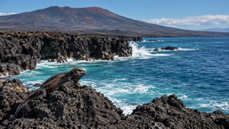 Fernandina Island volcanic coastline