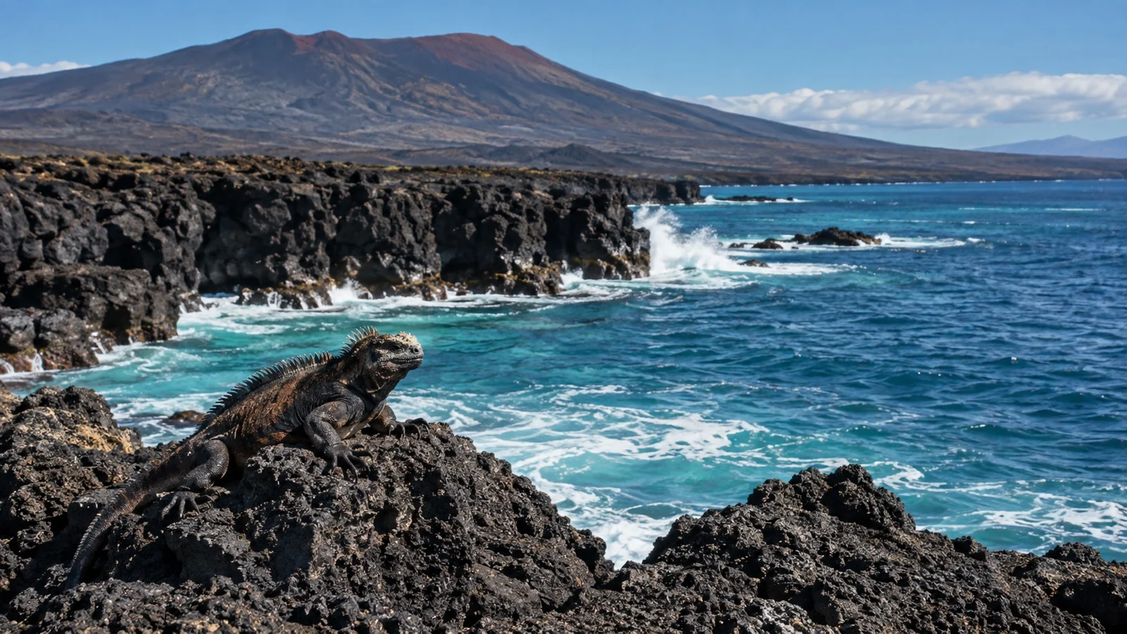 Fernandina Island volcanic coastline