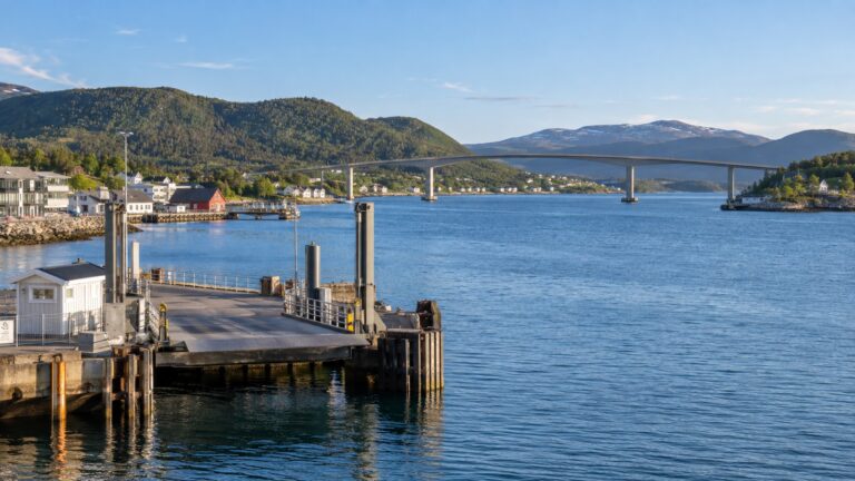 Finnsnes coastal ship quay on Gisundet