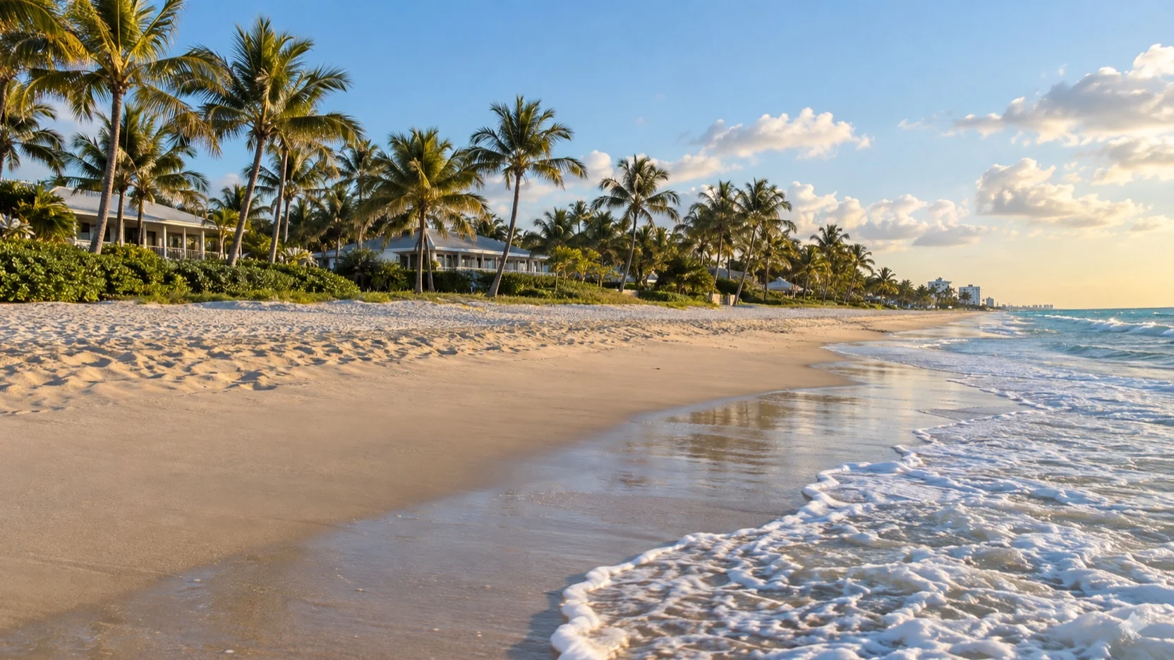 Quiet Fort Lauderdale beach near its resort lodging area