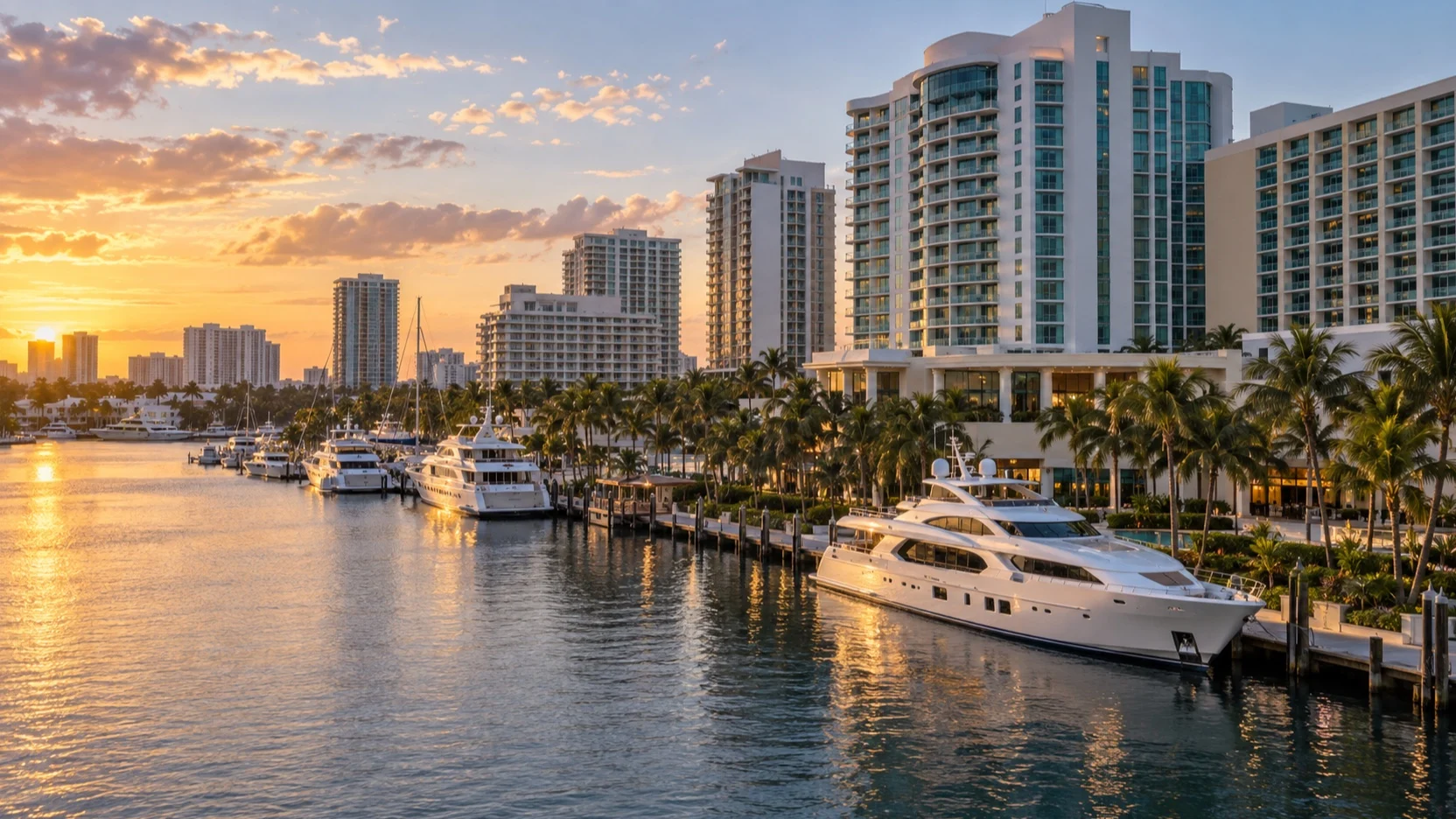 Marina and hotels along Fort Lauderdale's 17th Street area
