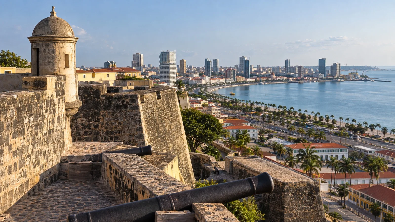 Fortaleza de São Miguel overlooking Luanda and the bay