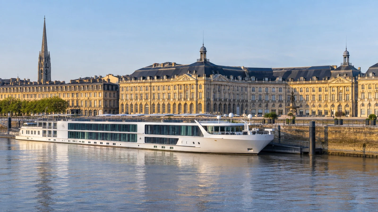 River cruise ship at Bordeaux Garonne quay