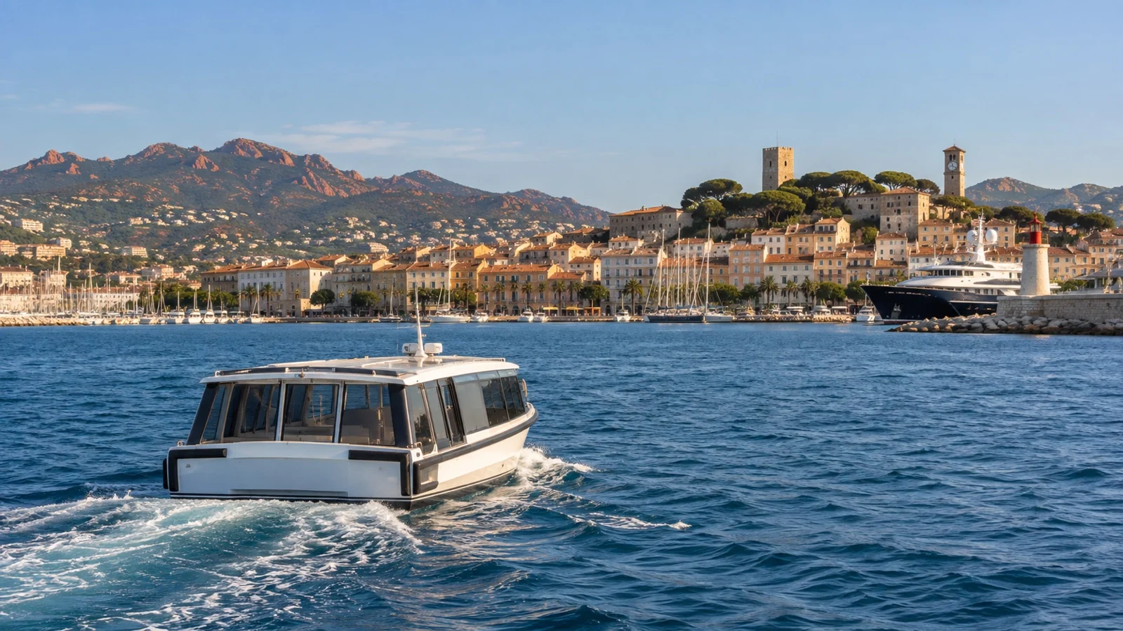 Cruise tender off Cannes French Riviera