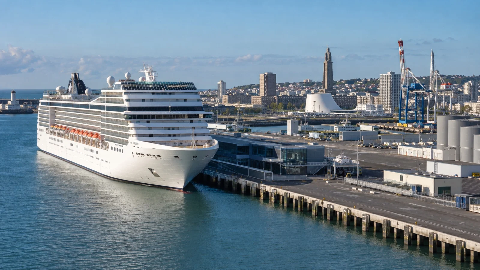 Cruise ship at Le Havre Normandy port