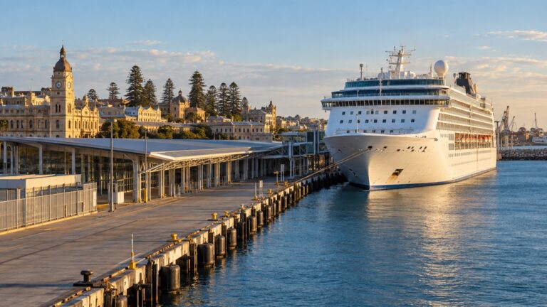 Cruise ship at Fremantle passenger terminal near Perth