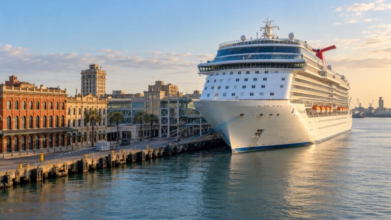 Cruise ship at Galveston's historic harbor