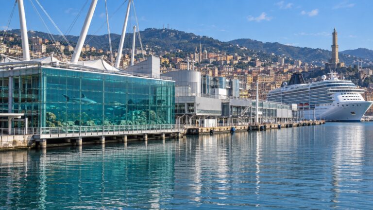 Aquarium of Genoa on the waterfront near the cruise port