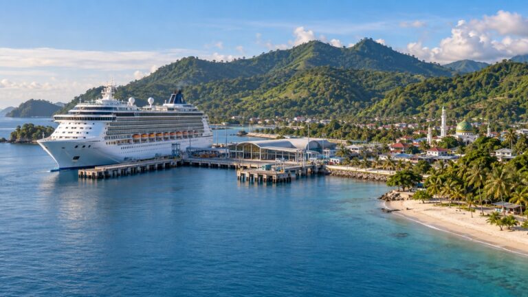Cruise ship at Gili Mas terminal near Lembar Lombok