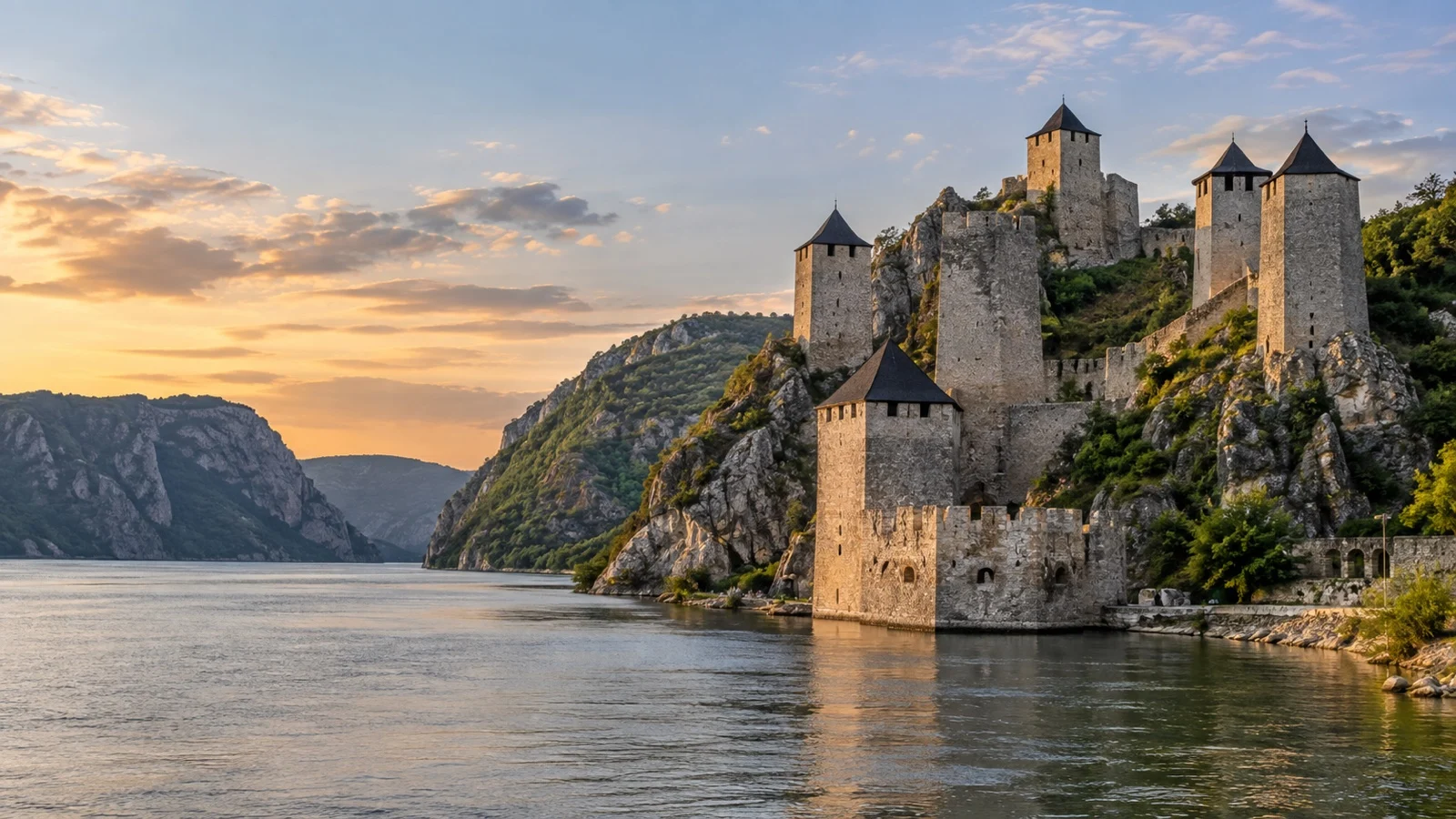 Golubac Fortress beside Danube