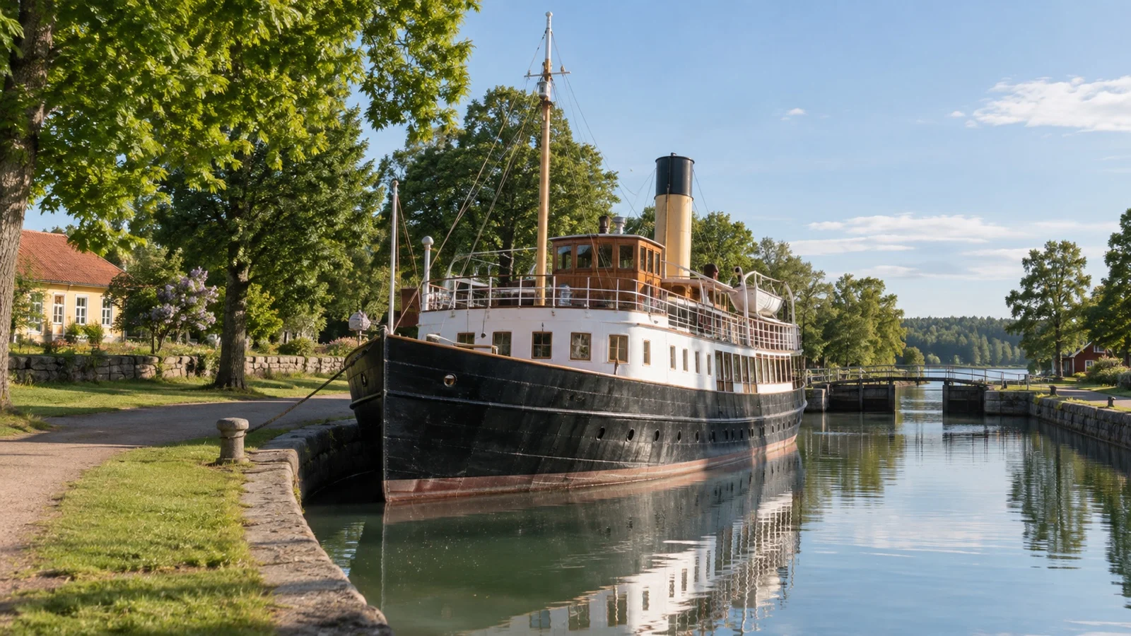Vintage Göta Canal ship exterior
