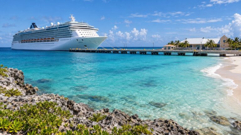 Cruise ship at the Grand Turk cruise center pier