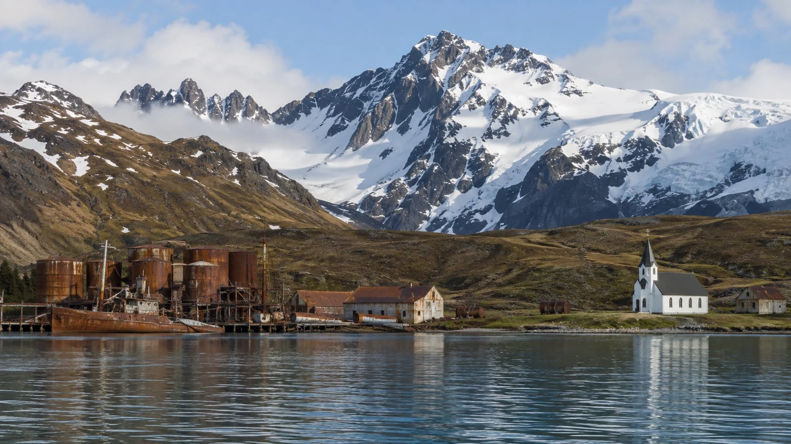 Grytviken historic whaling station and church
